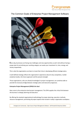 The Common Goals of Enterprise Project Management Software