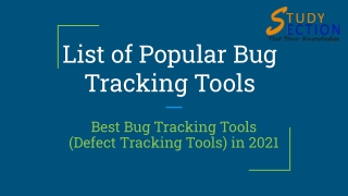 List of Popular Bug Tracking Tools - StudySection