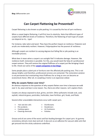 Can Carpet Flattening be Prevented?