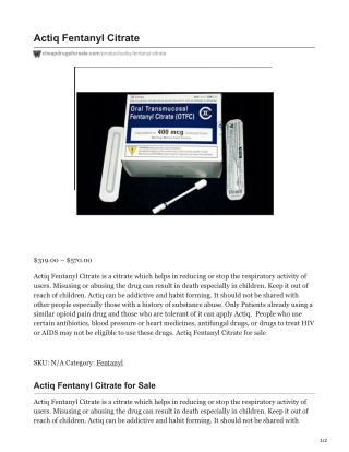 Actiq Fentanyl Citrate