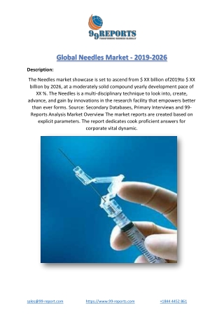 Global Needles Market - 2019-2026