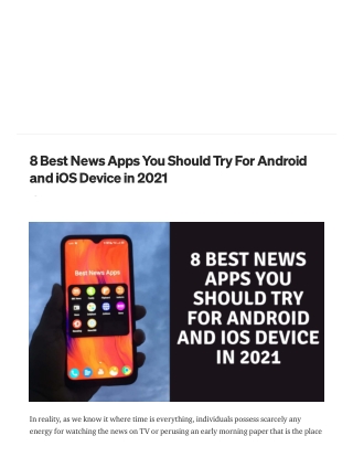 8 Best News Apps You Should Try for Android and IOS Device in 2021