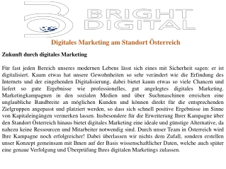 Digitales Marketing am Standort Österreich