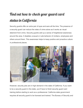 Find out how to check your guard card status in California