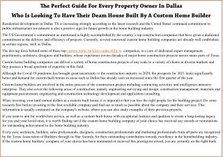 The Perfect Guide For Every Property Owner In Dallas