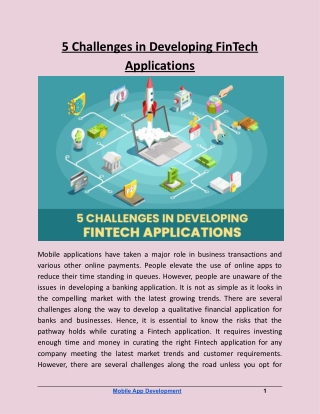 5 Challenges in Developing FinTech Applications