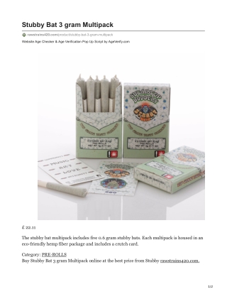 Stubby Bat 3 gram Multipack