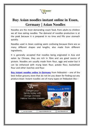 Buy Asian noodles instant online in Essen, Germany | Asian Noodles