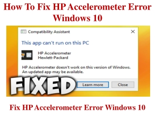 How To Fix HP Accelerometer Error Windows 10