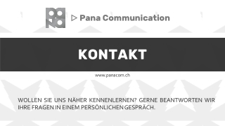 KONTAKT - ▷ Pana Communication