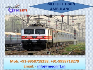 Use Medilift Train Ambulance from Patna to Delhi at Economic Budget