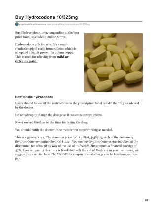 Buy Hydrocodone 10/325mg