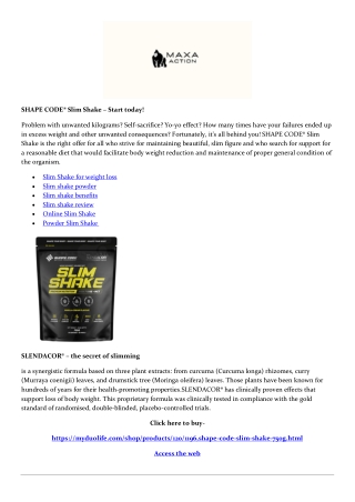 slim shake benefits