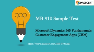 Microsoft Dynamics 365 Fundamentals MB-910 Dumps