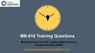 Microsoft Dynamics 365 Fundamentals MB-910 Real Questions