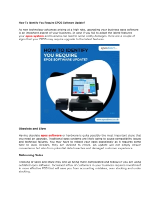 How To Identify You Require EPOS Software Update?