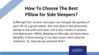 How To Choose The Best Pillow for Side Sleepers?