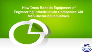 How Does Robotic Equipment of Engineering Infrastructure Companies Aid Manufacturing Industries?