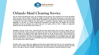 Orlando Maid Cleaning Service