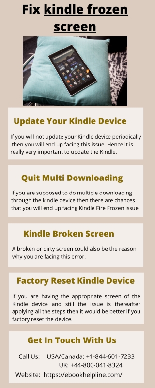 Guide To Fix Kindle Frozen Screen Error | Call  1–844-601-7233