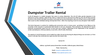 Dumpster Trailer Rental