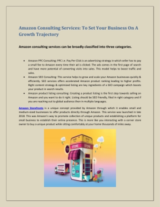 Amazon Consulting Services: To Set Your Business On A Growth Trajectory