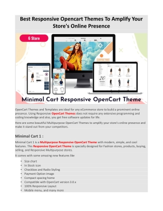 Best Responsive Opencart Themes To Amplify Your Store's Online Presence