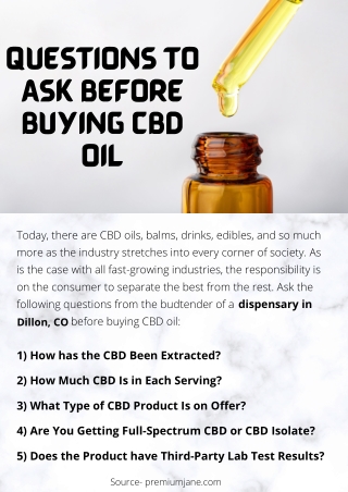 Questions to Ask Before Buying CBD Oil