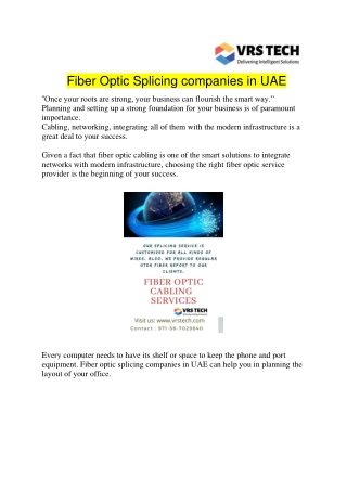 Fiber Optic Cable Dubai