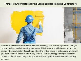 Things To Know Before Hiring Santa Barbara Painting Contractors