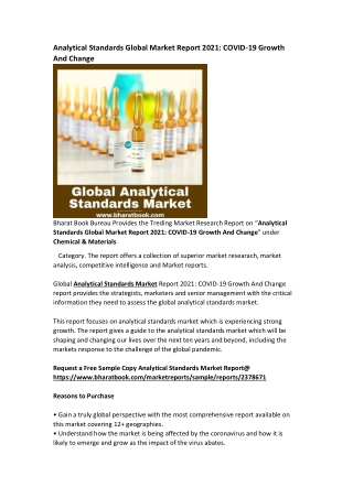 Global Analytical Standards Market Research Report Forecast 2030