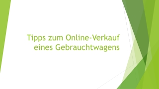 Tipps zum Online-Verkauf eines Gebrauchtwagens