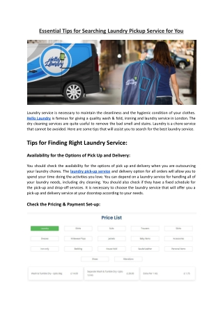 Essential Tips for Searching Local Laundry Service Nearby You - Hello Laundry