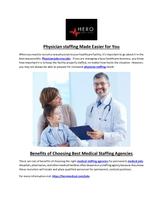 Physician staffing Made Easier for You