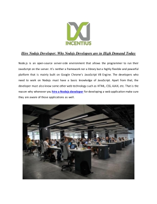 Hire Nodejs Developer: Why Nodejs Developers are in High Demand Today