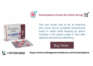 Buy Enclomiphene Citrate(En-clofert 50 mg) Online| OnlineGenericMedicine