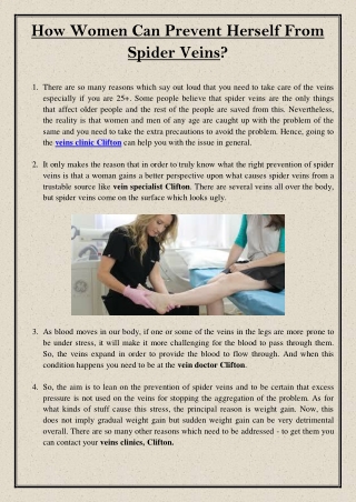 How Women Can Prevent Herself From Spider Veins?
