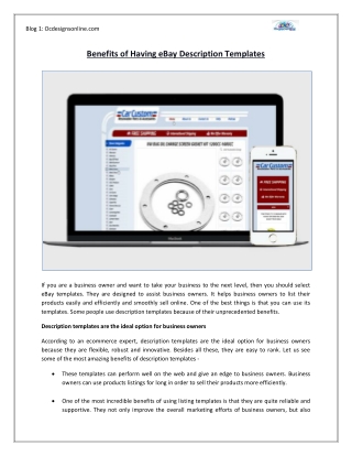 Benefits of Having eBay Description Templates