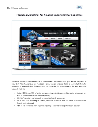 Facebook Marketing: An Amazing Opportunity for Businesses