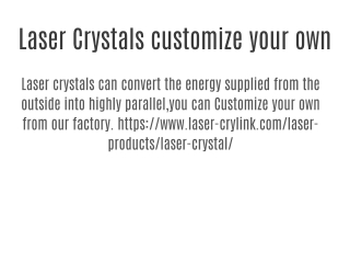 Laser Crystals customize your own