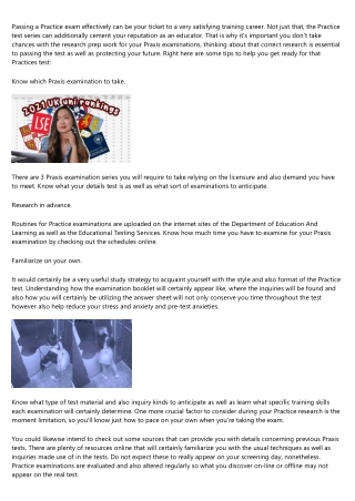 Tips For Effective Praxis  Research in  College