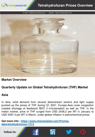 Tetrahydrofuran (THF) Prices, News, Market Analysis | ChemAnalyst