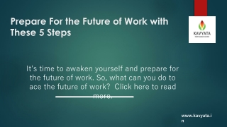 Prepare for the Future of Work With These 5 Steps