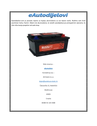 Akumulatori | Eautodijelovi.com