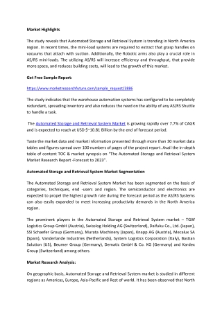 Automated Storage and Retrieval System Trends, Strategy and Forecast to 2027