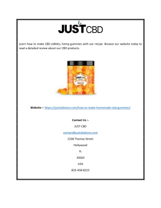 CBD Gummies Recipe | Justcbdstore.com