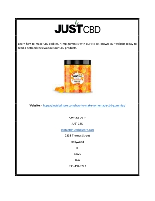 How To Make CBD Edibles | Justcbdstore.com