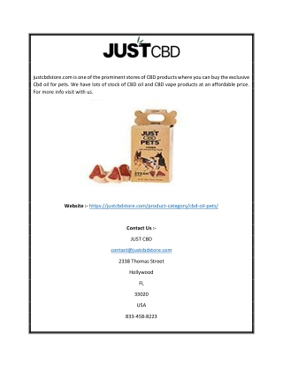 Buy exclusive cbd oil pets & products|justcbdstore.com