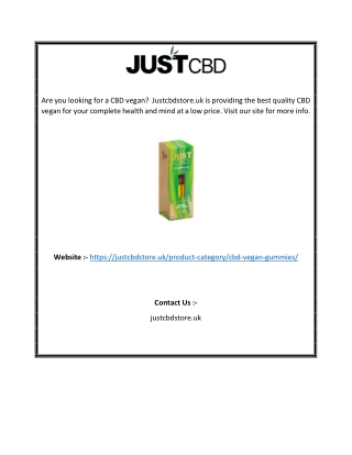 Cbd vegan | Justcbdstore.uk
