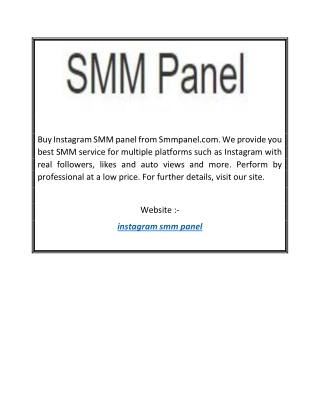 Instagram Smm Panel | Smmpanel.com